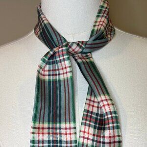NWT Echo Plaid Ribbon Silk Scarf, Juniper, OS
